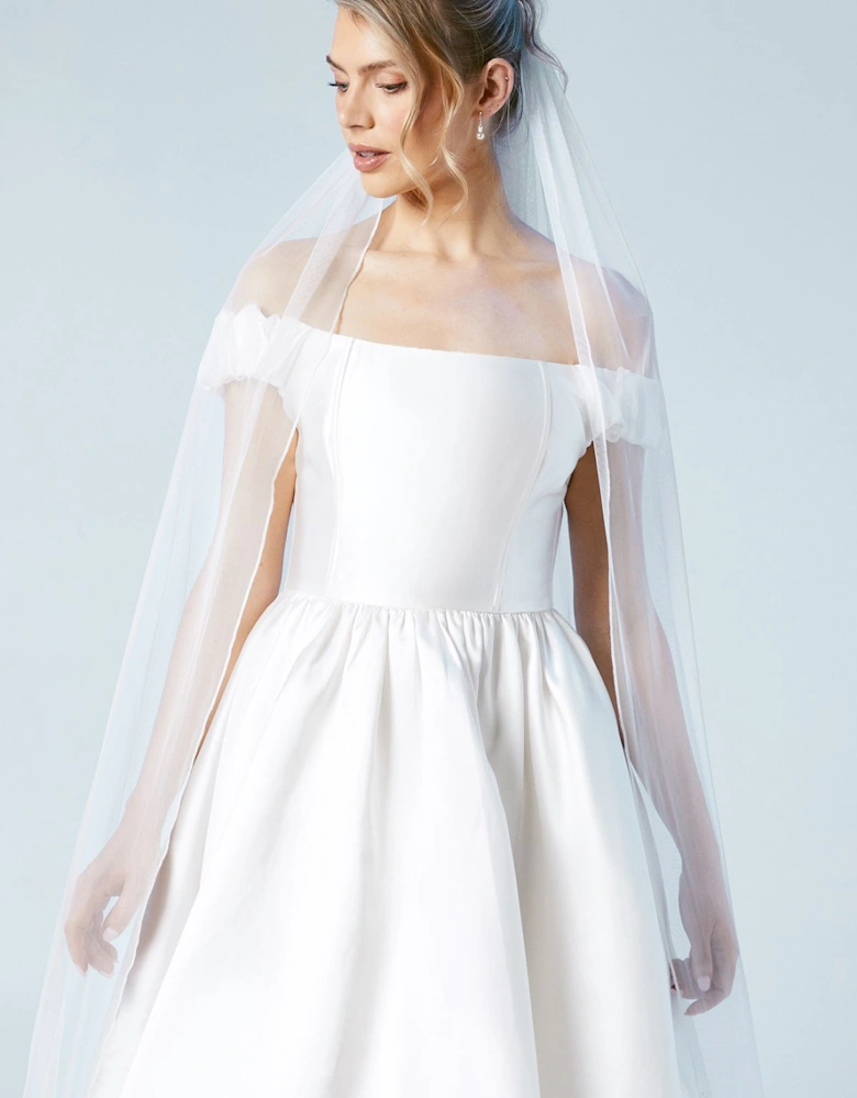 High Low Hem Puffball Wedding Dress