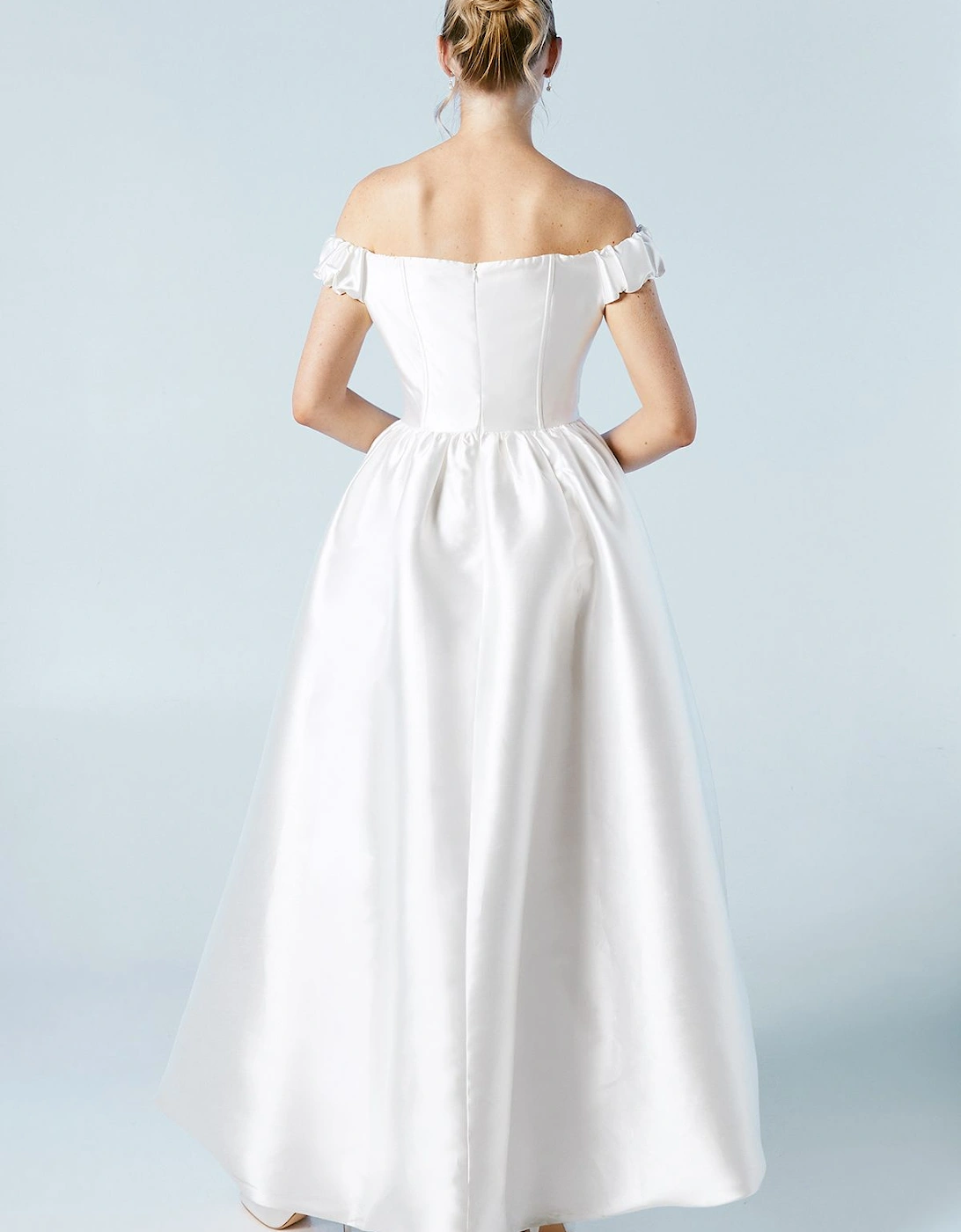 High Low Hem Puffball Wedding Dress