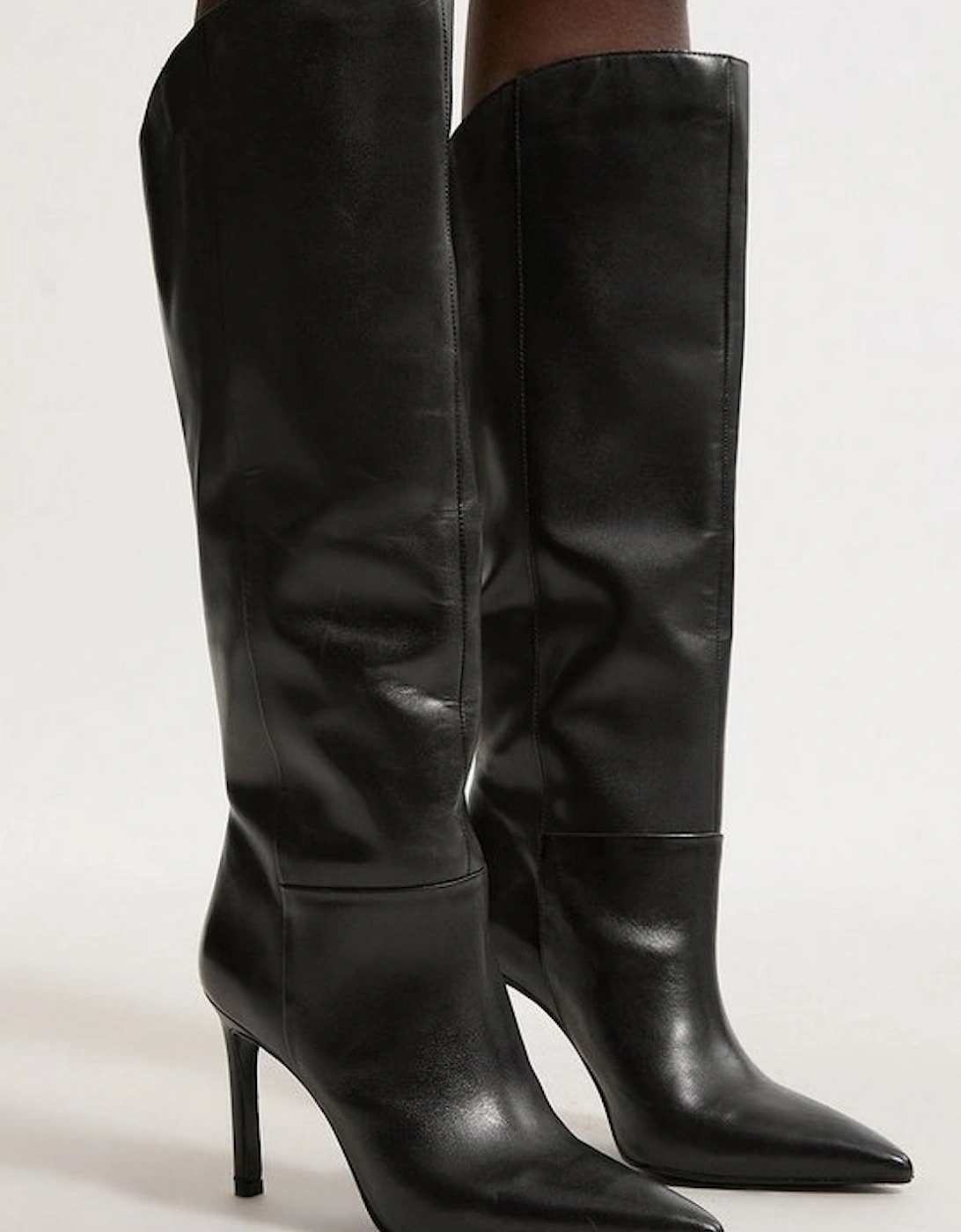 Leather Pointed High Heel Western Boot, 3 of 2