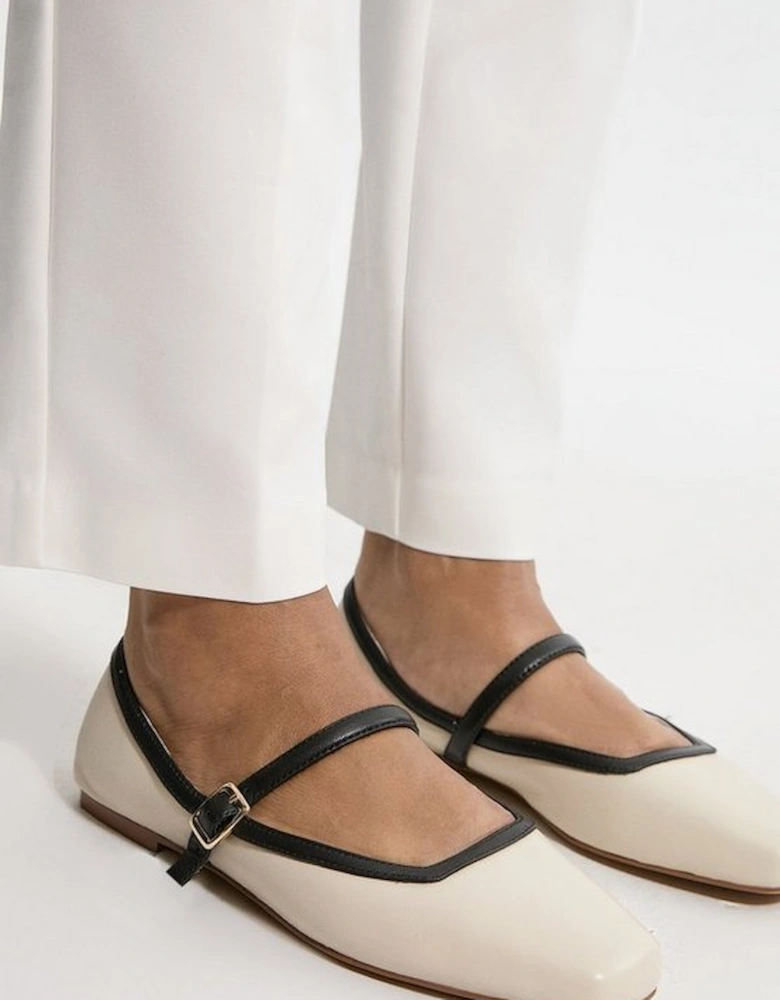 Leather Flat Square Toe Mary Jane