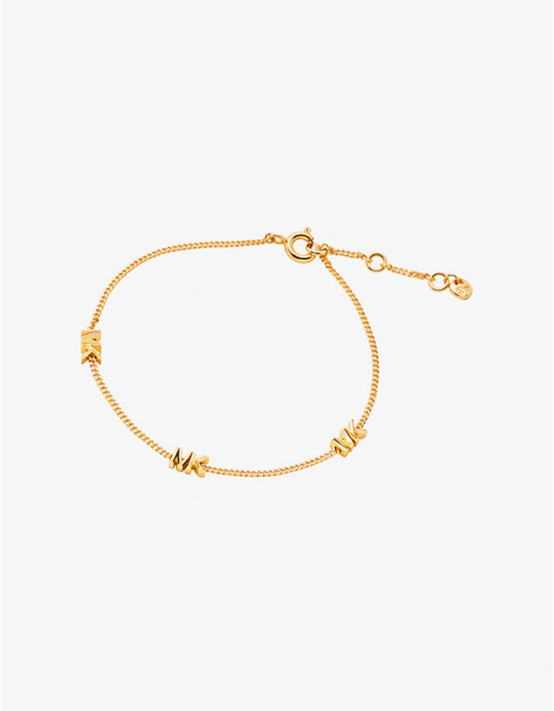 Precious Metal-Plated Sterling Silver Logo Bracelet