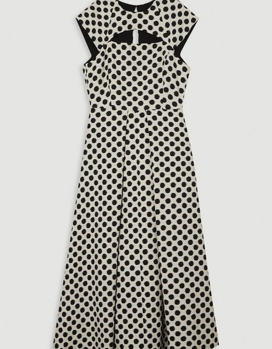 Spot Jacquard Full Skirted Tailored Midaxi Dress