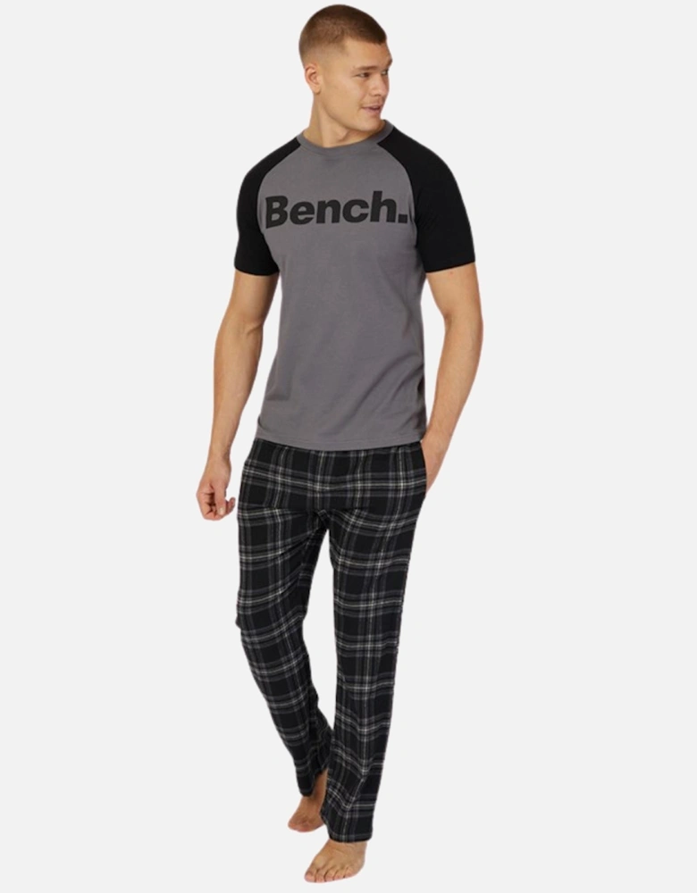 Mens Dunnit Short Sleeve Pyjama Top and Bottoms Set