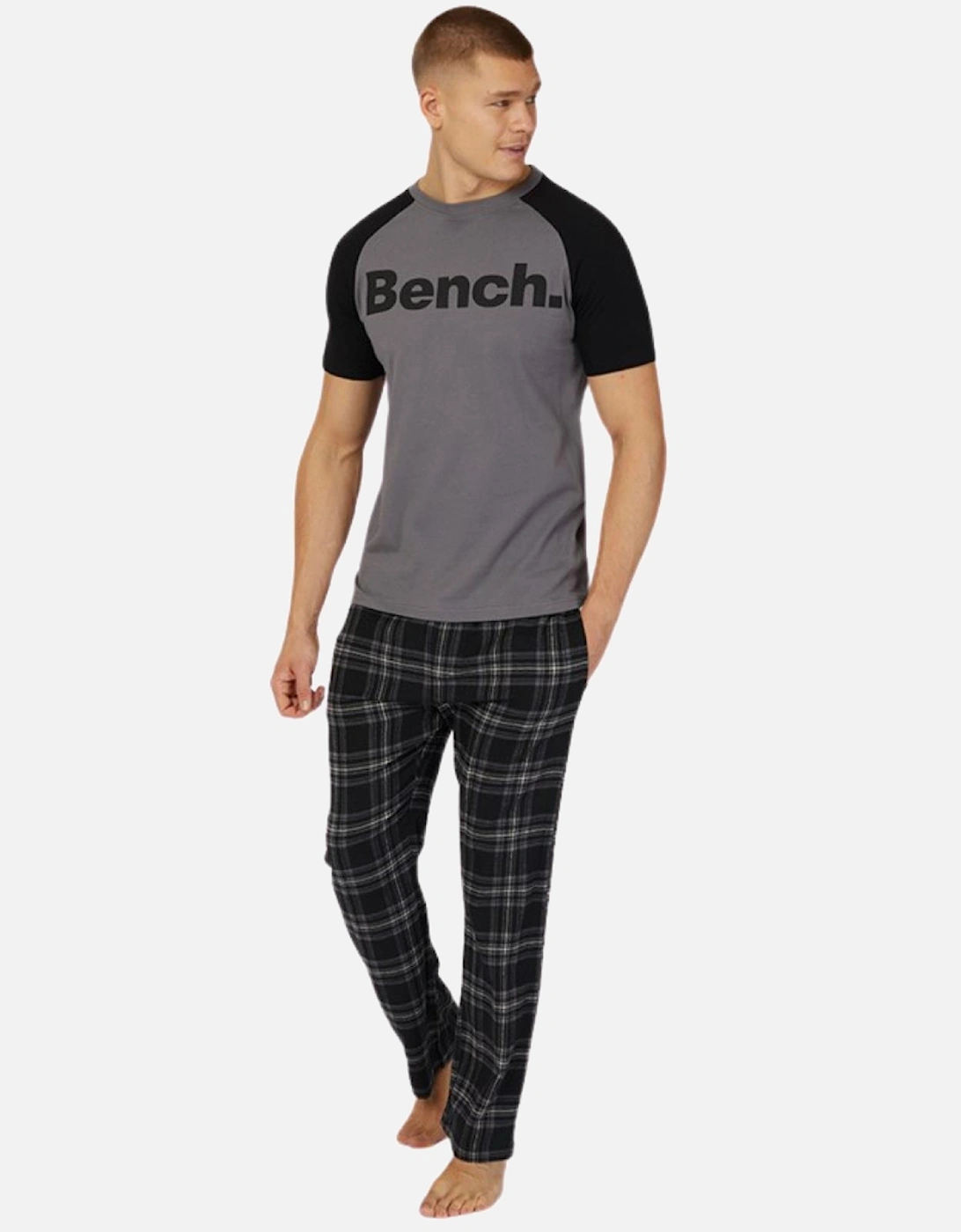 Mens Dunnit Short Sleeve Pyjama Top and Bottoms Set, 2 of 1