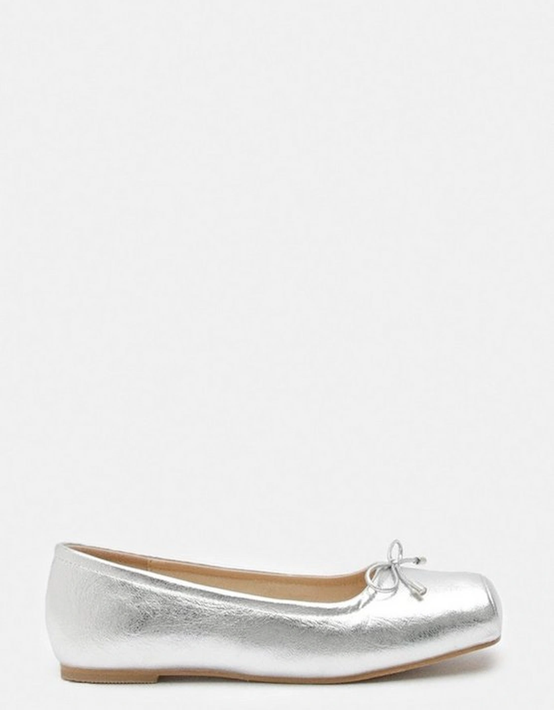 Square Toe Metallic Ballerina