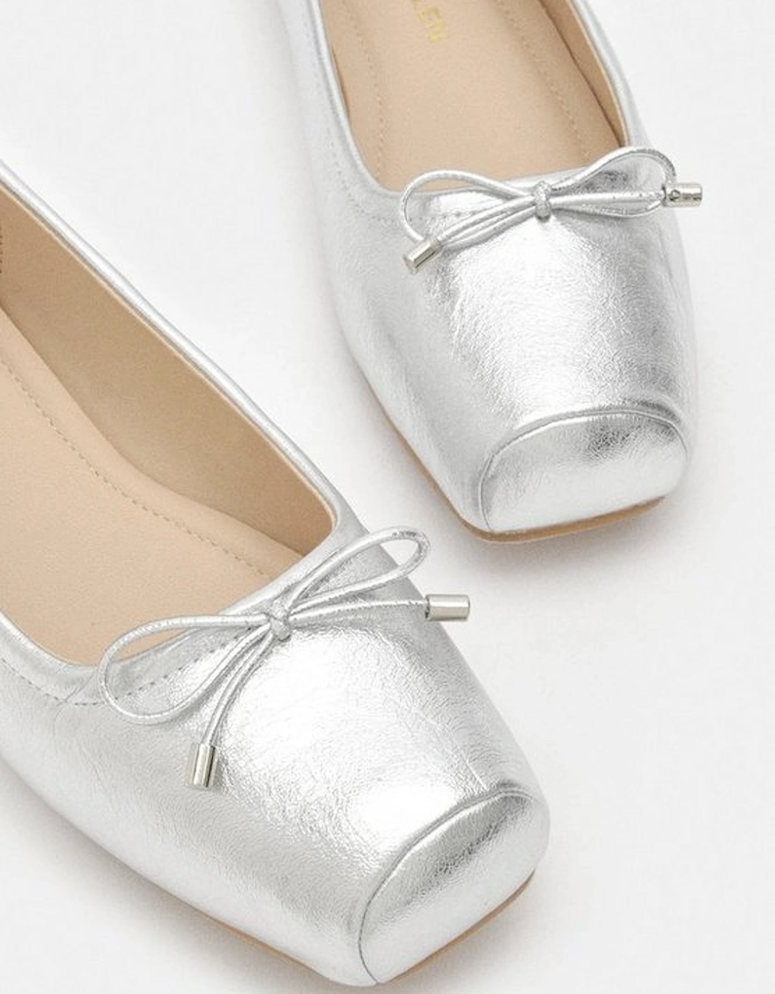 Square Toe Metallic Ballerina