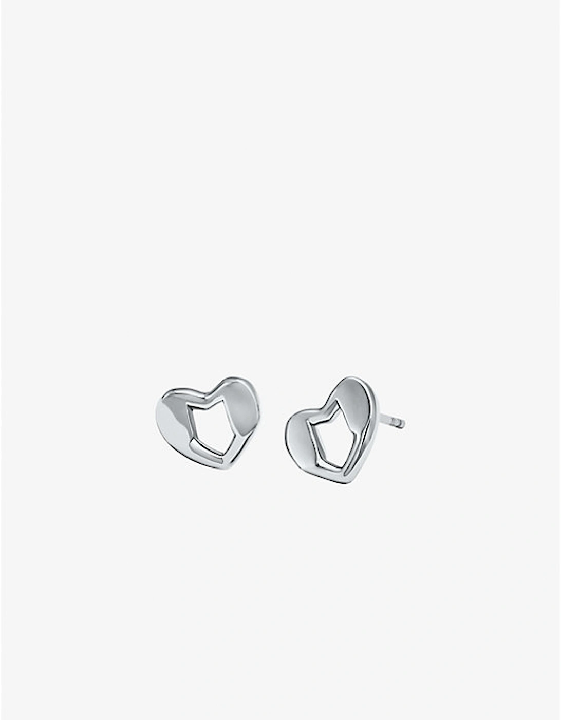 Precious Metal-Plated Sterling Silver Heart Stud Earrings, 2 of 1