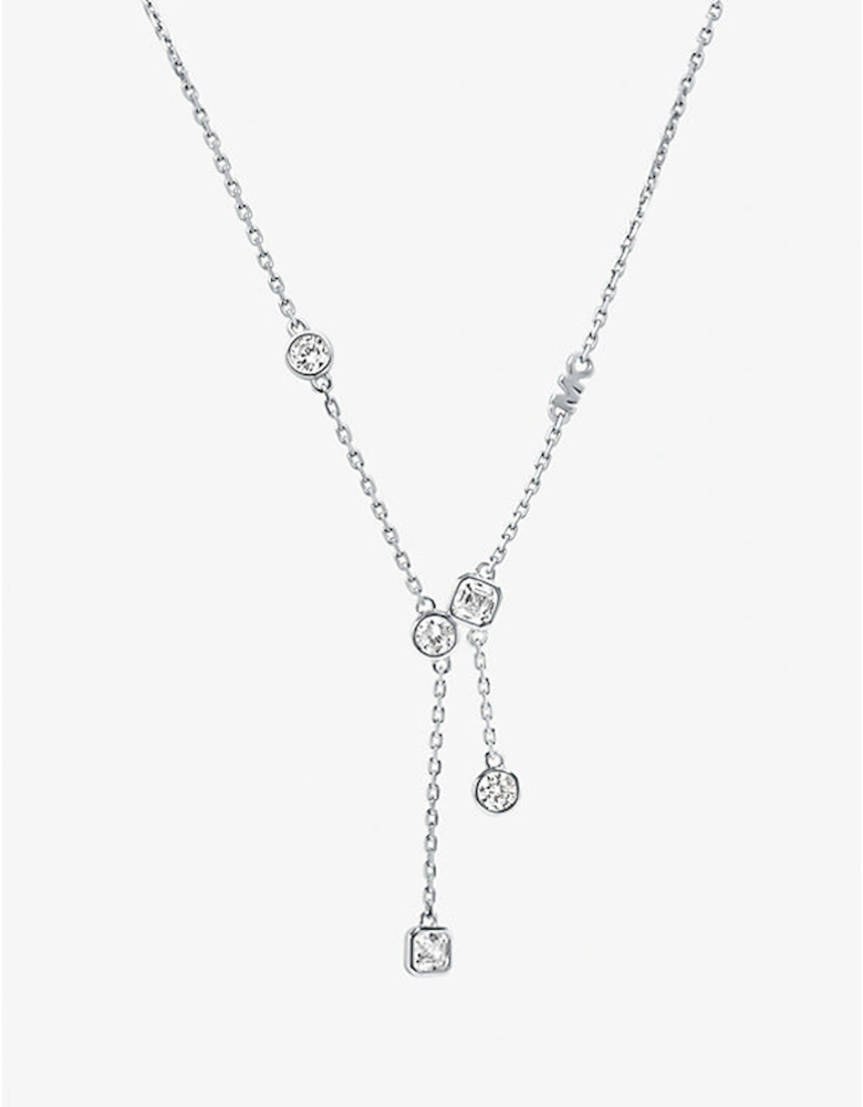 Precious Metal-Plated Sterling Silver Bezel Necklace