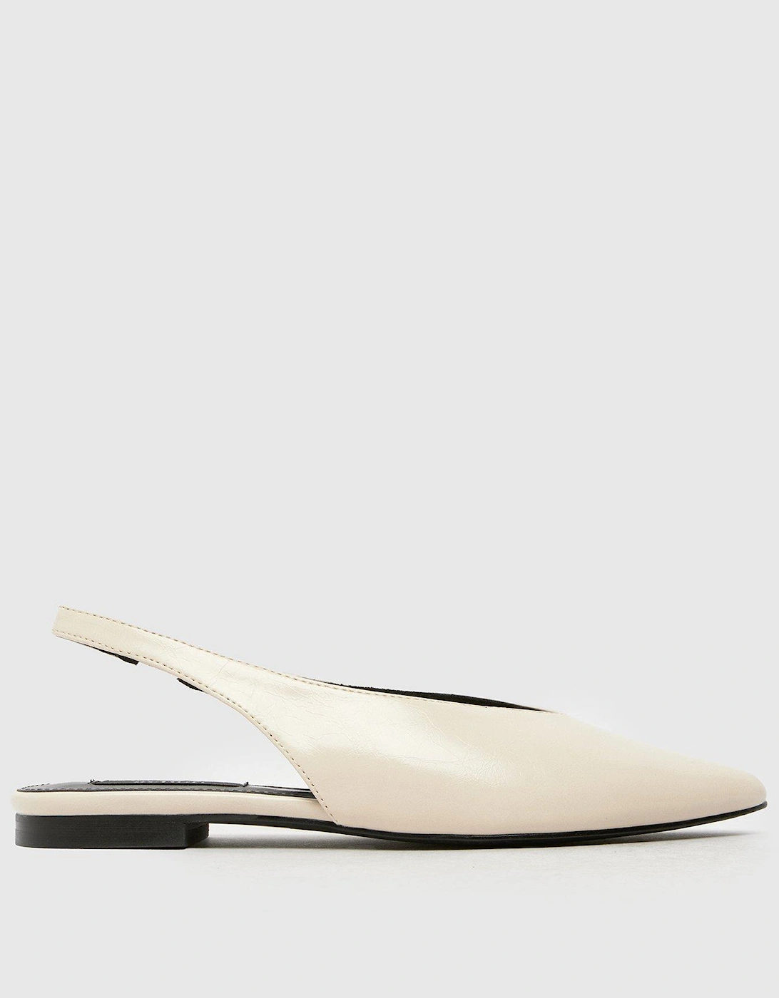 Lace Point Slingback Flat Shoes - White, 2 of 1