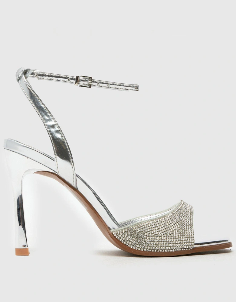 Sariah Embellished High Heels - Silver