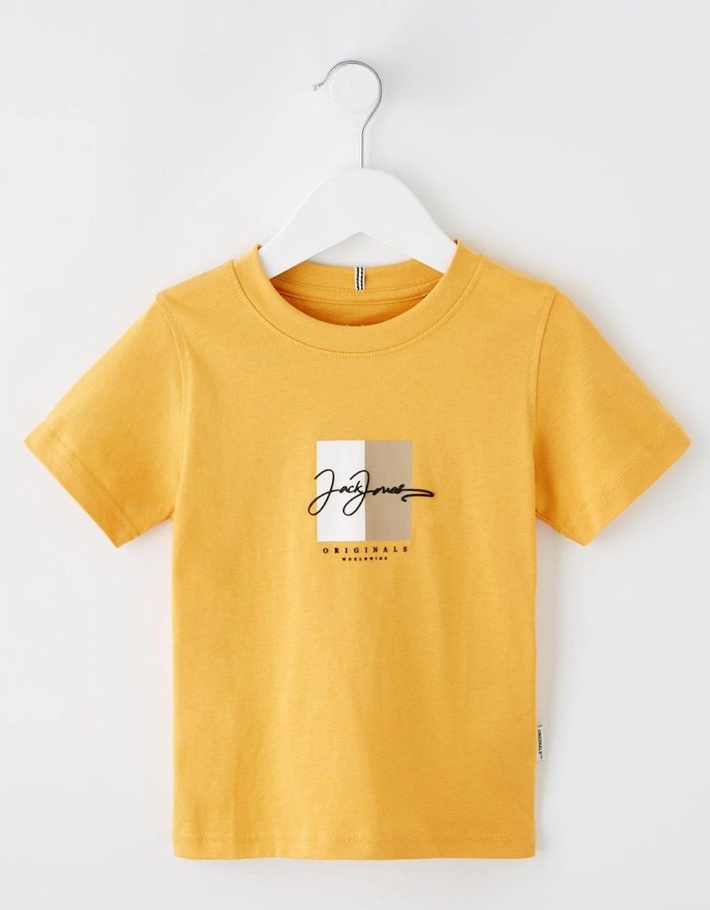 Younger Boys Frederiksberg Script Short Sleeve T-Shirt - Yellow