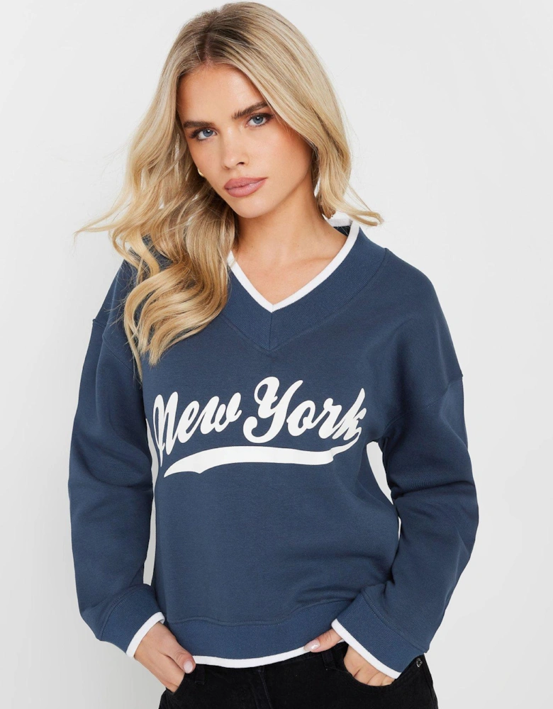 Petite Brooklyn Rugby Sweat - Blue