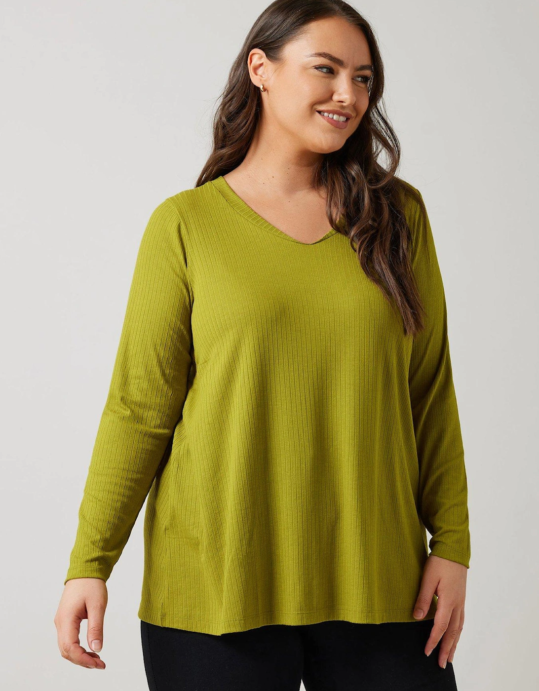 Long Sleeve Modal Rib Tee - Green, 2 of 1