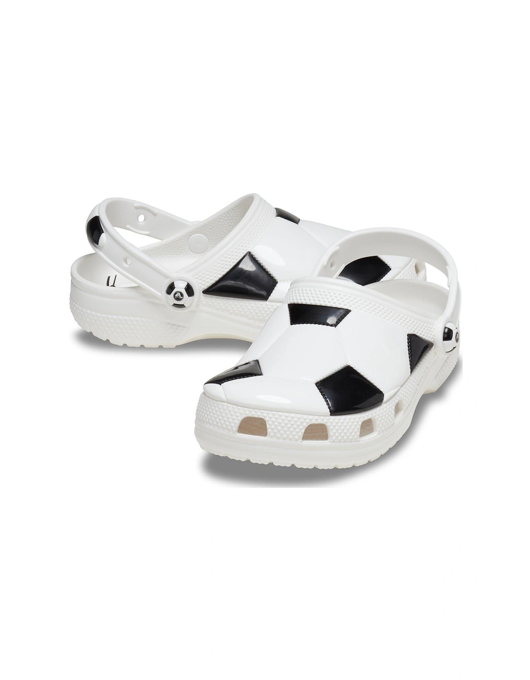 Kids Classic Soccer Ball Clog - White