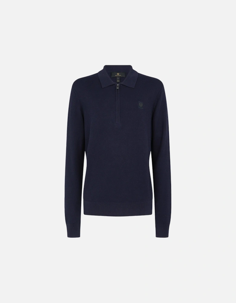 Drift Knitted Polo Navy