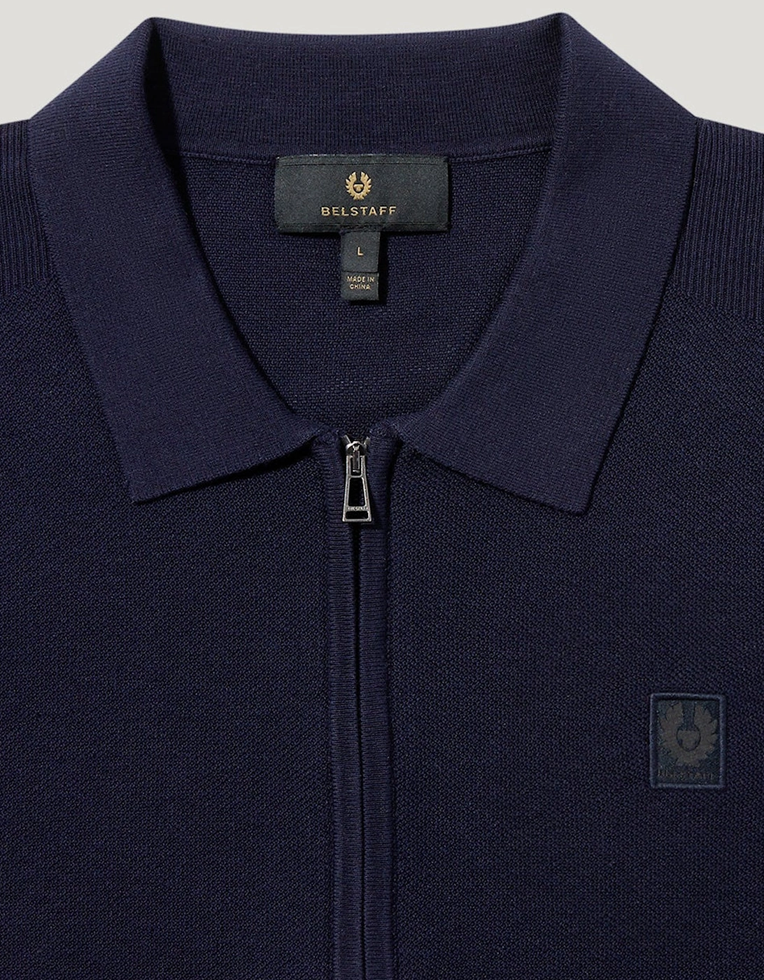 Drift Knitted Polo Navy