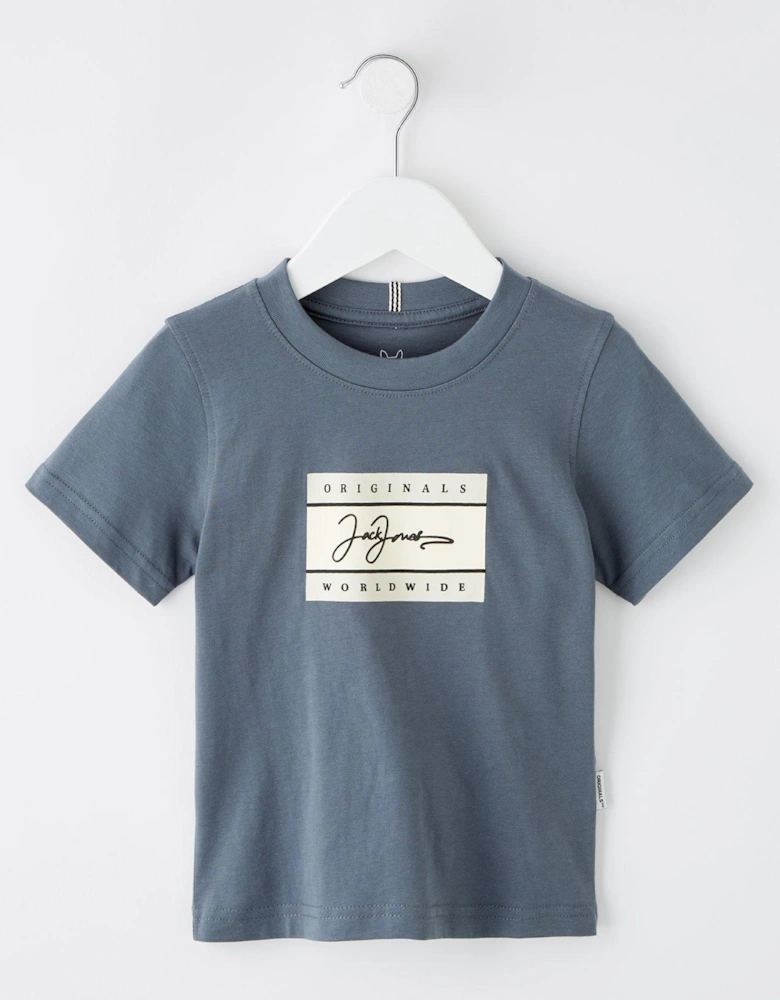 Younger Boys Frederiksberg Script Short Sleeve T-Shirt - Grey