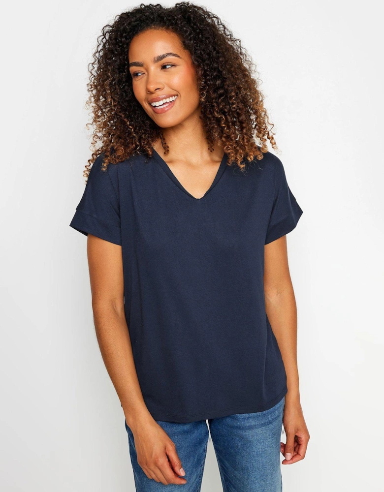 Premium Modal V Neck T Shirt - Blue