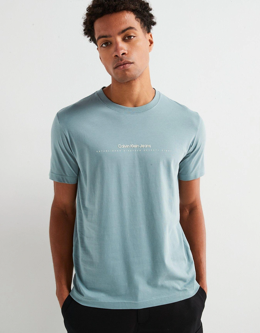 Linear Minimal Logo T-Shirt - Light Blue