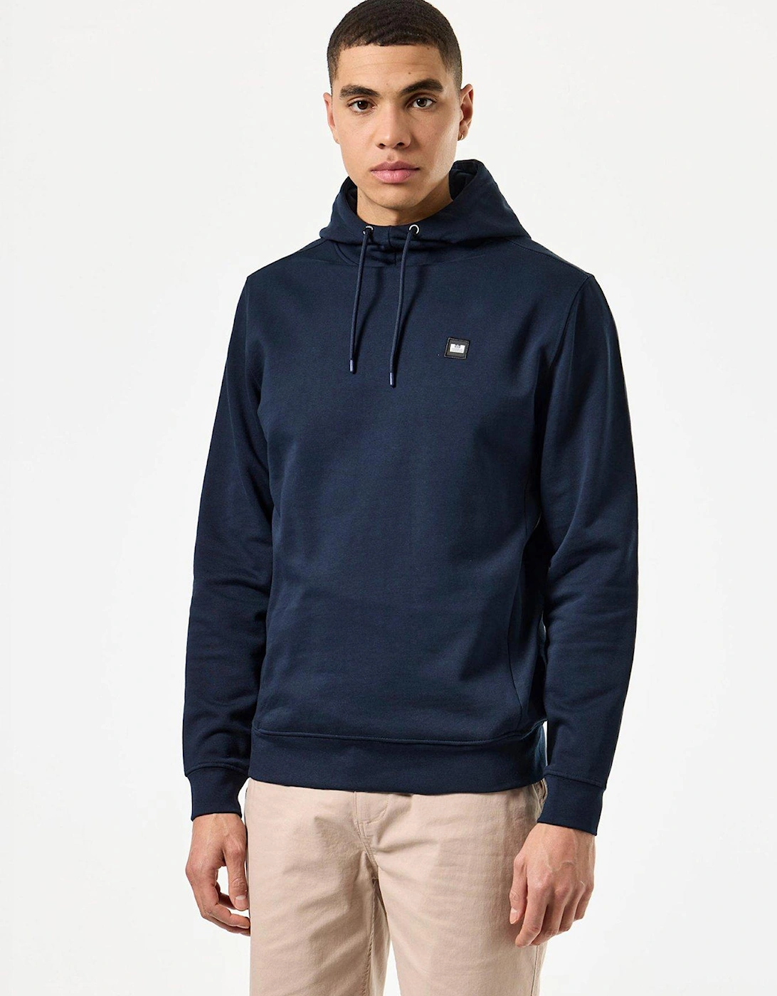 Ribbed Basic Badge Hoodie - Navy, 2 of 1