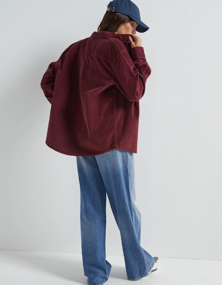 Cord Overshirt - Red