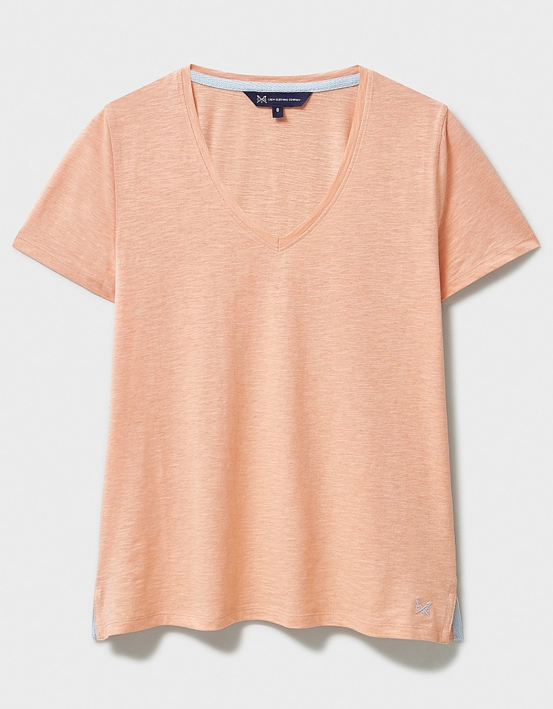 Women's Perfect V-neck Slub T-shirt Peach