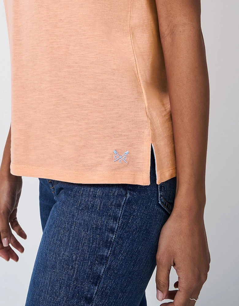 Women's Perfect V-neck Slub T-shirt Peach