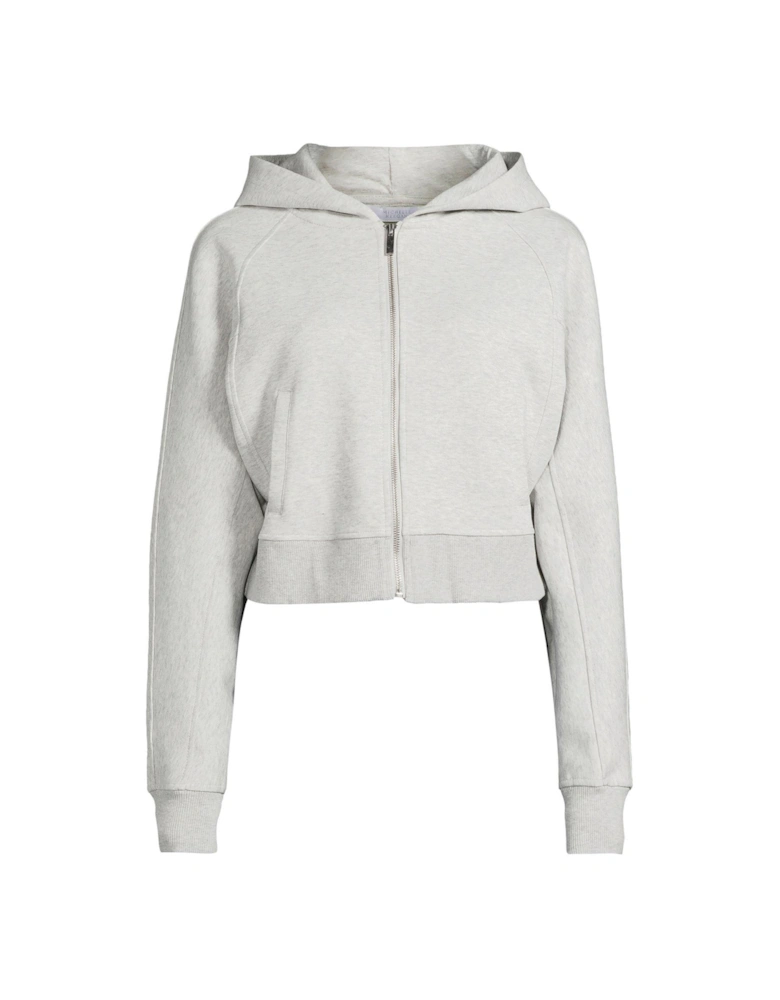 Premium Soft Zip Through Cropped Hoodie - Grey