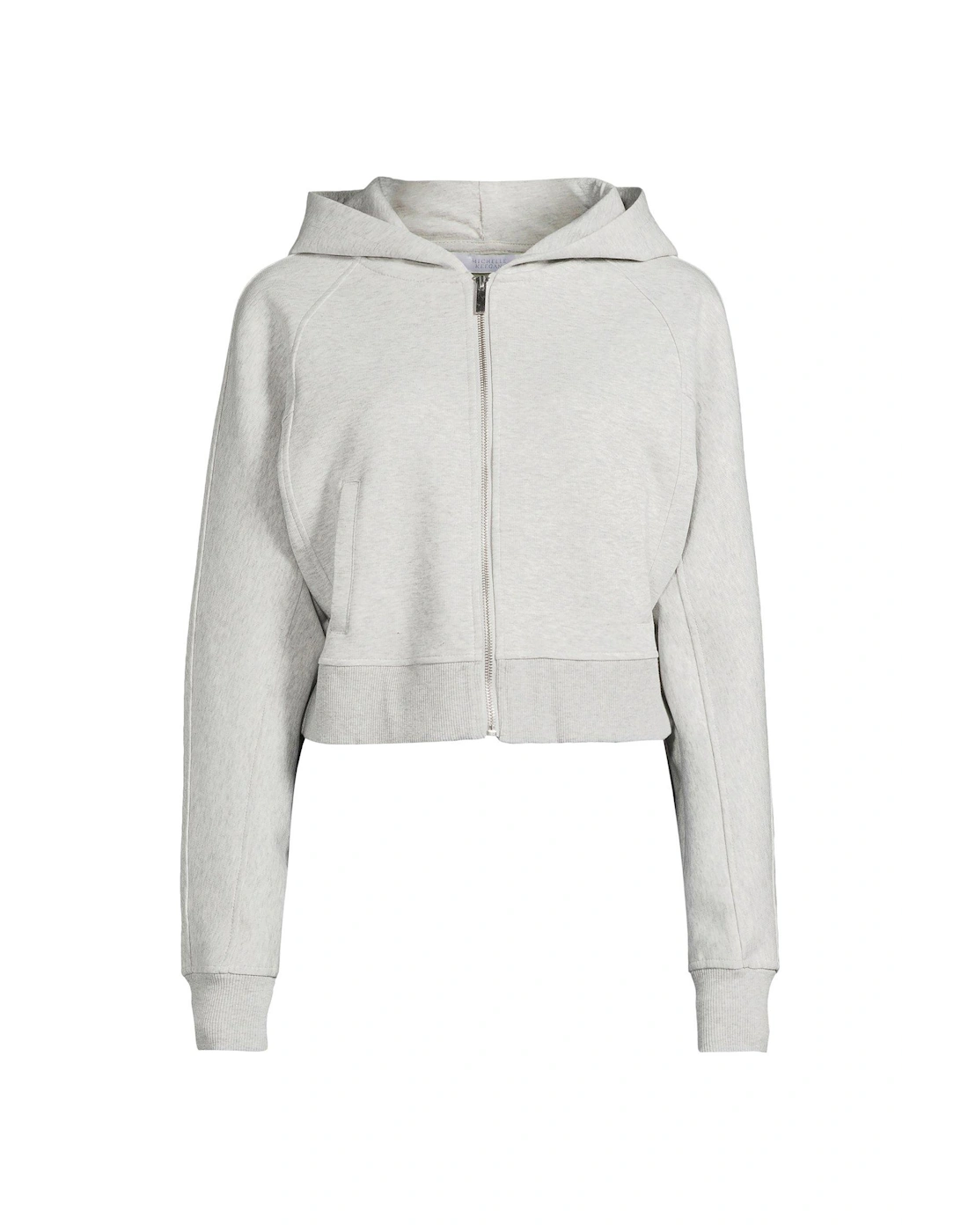 Premium Soft Zip Through Cropped Hoodie - Grey