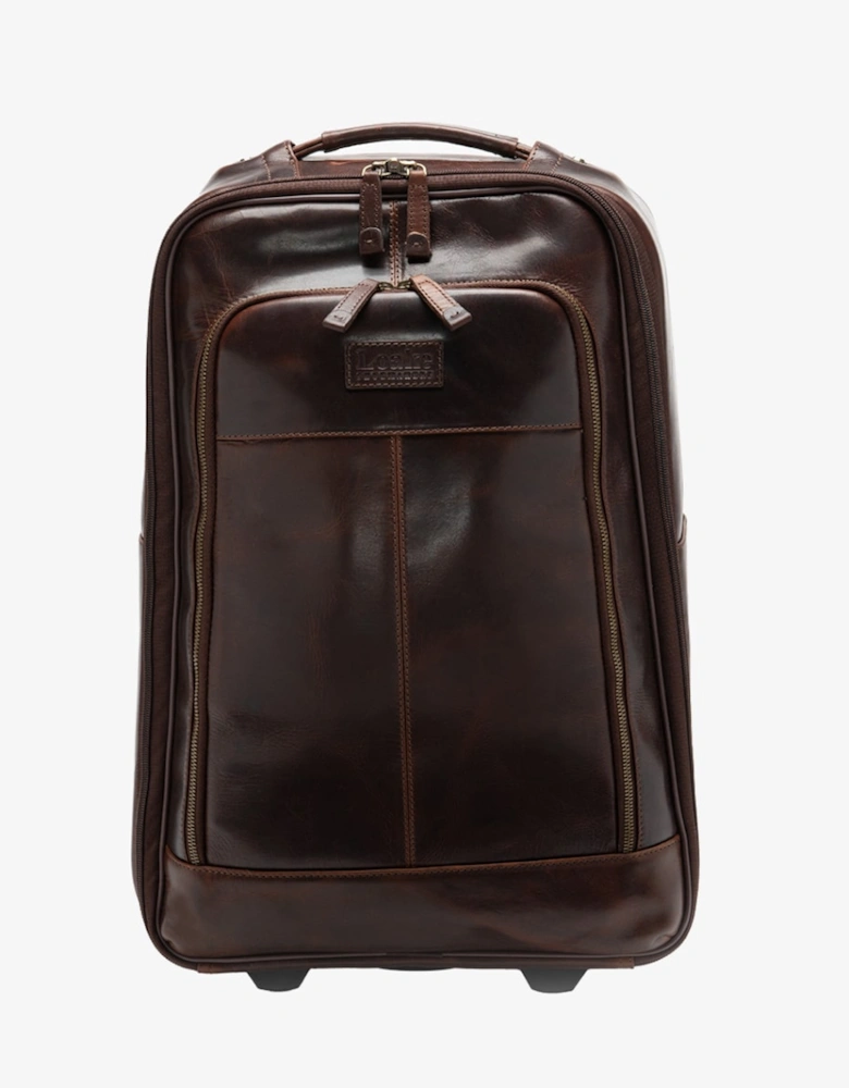 Paris Brown Leather Wheeled Suitcase