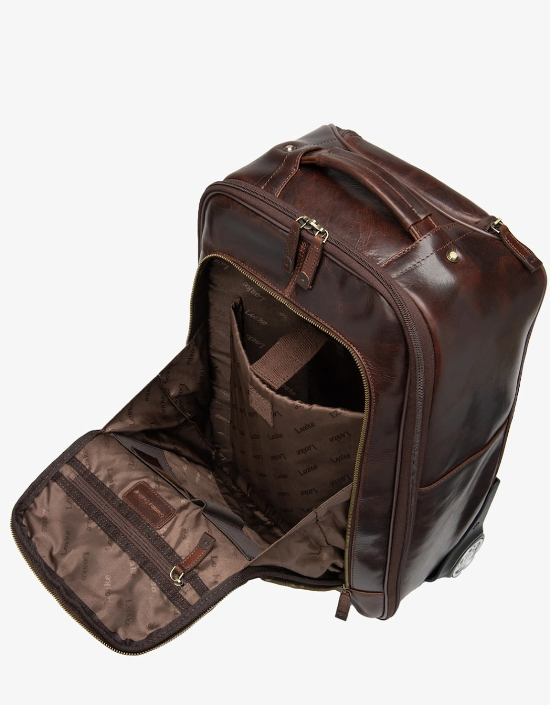 Paris Brown Leather Wheeled Suitcase