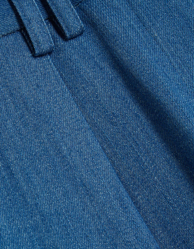 High Waisted Wide Leg Trousers - Blue