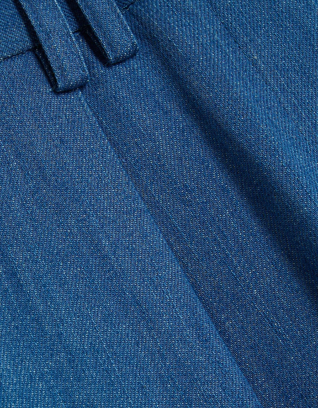 High Waisted Wide Leg Trousers - Blue