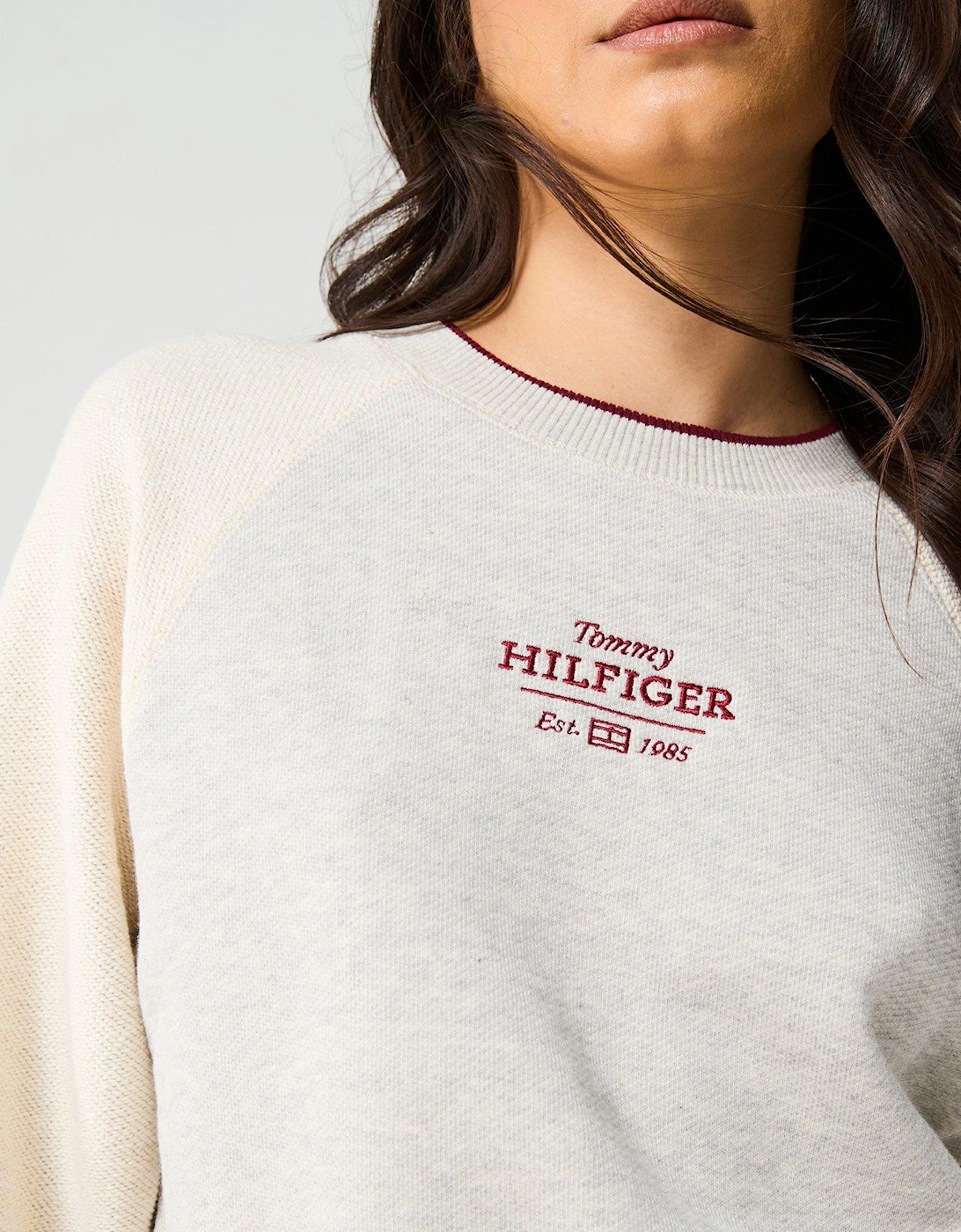 Monotype Logo Textured Sweatshirt - White