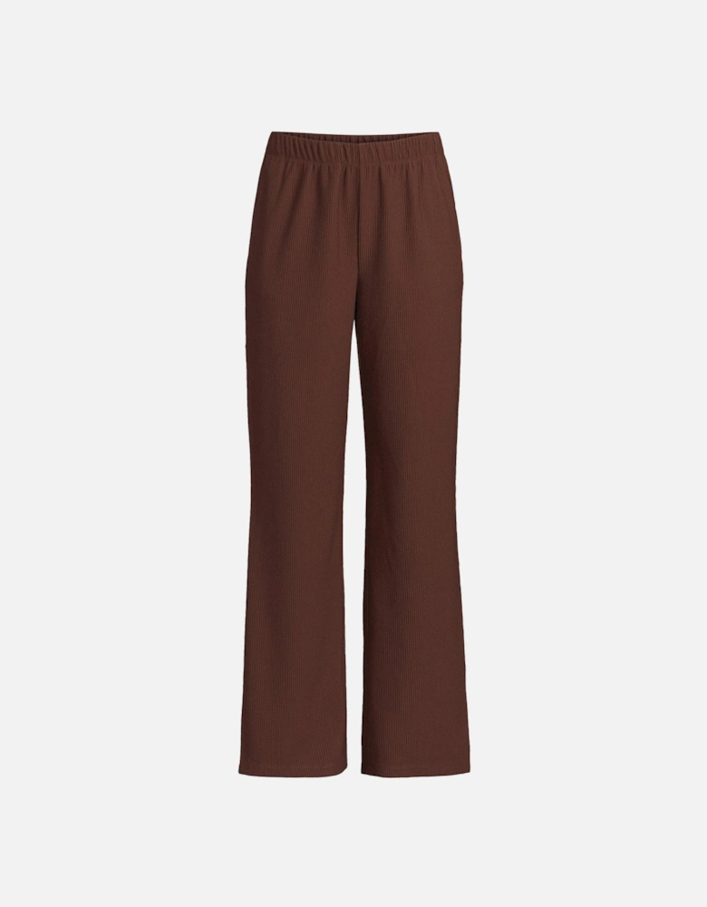 Ottoman Rib Wide Leg Trouser - Brown