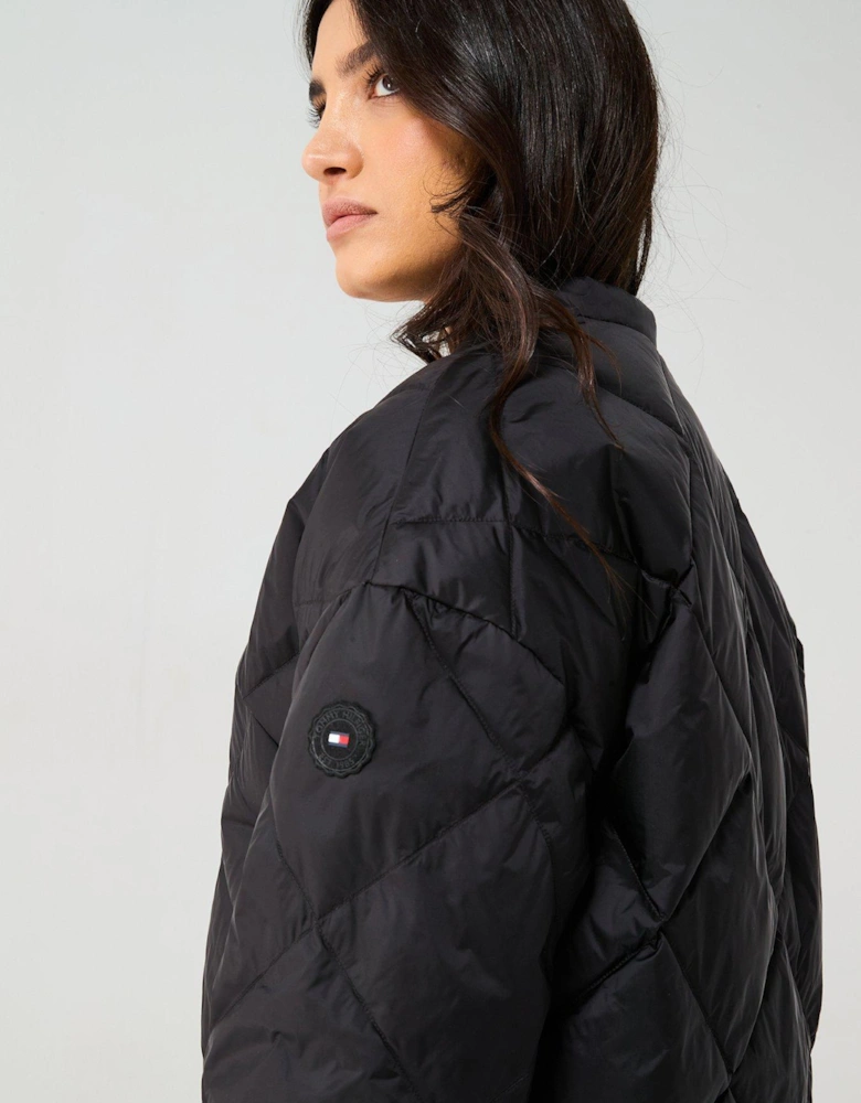 Quilted Bomber Jacket - Black