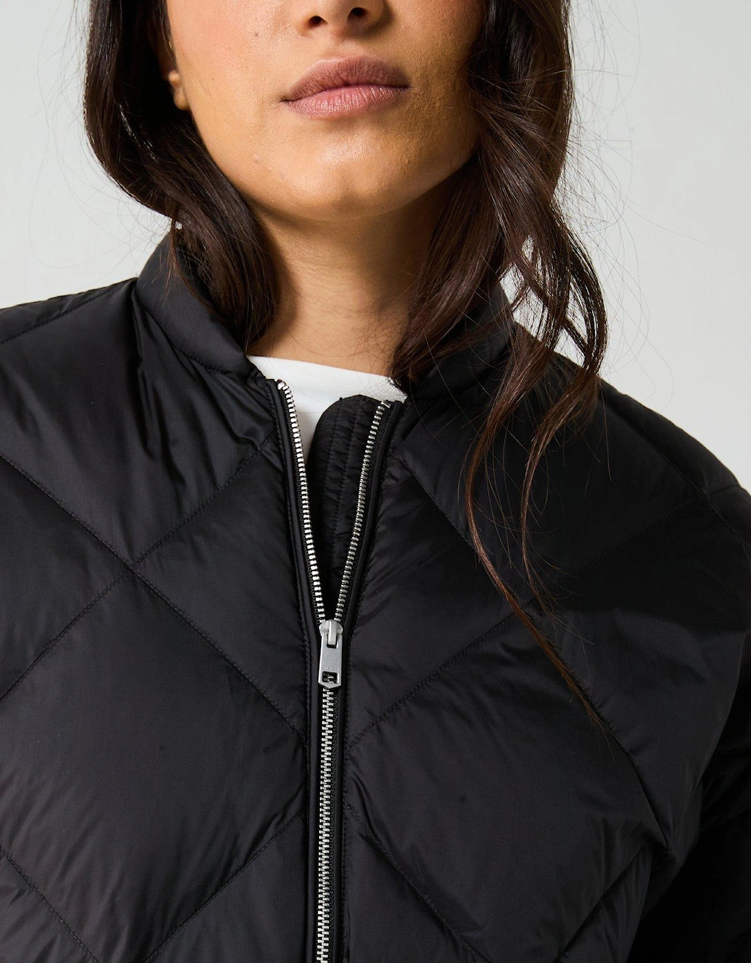 Quilted Bomber Jacket - Black