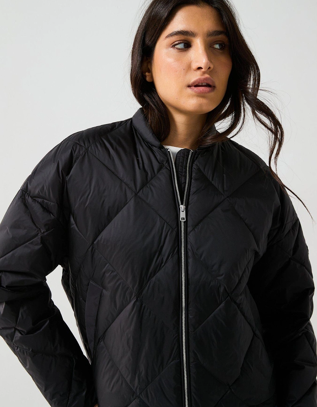 Quilted Bomber Jacket - Black