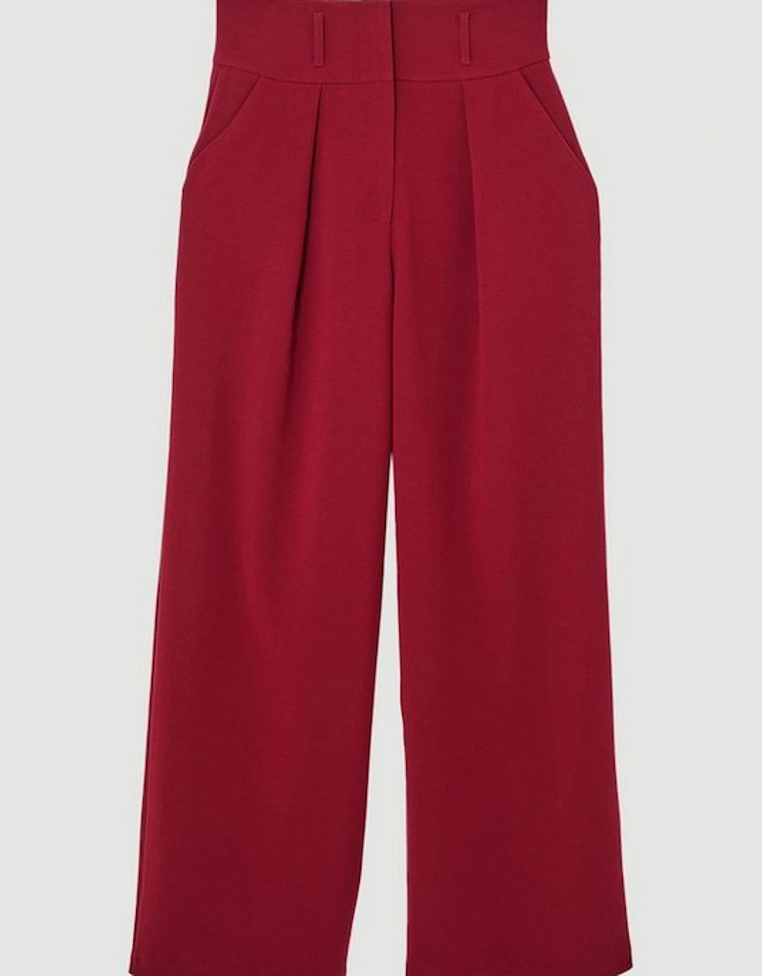 Compact Stretch Essential Tailored High Waist Wide Leg Trouser