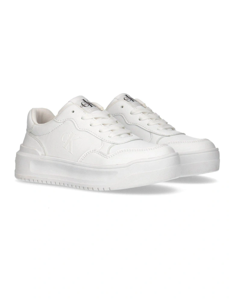 Girls Low Cut Lace-Up Sneakers - White