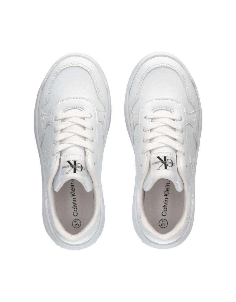 Girls Low Cut Lace-Up Sneakers - White