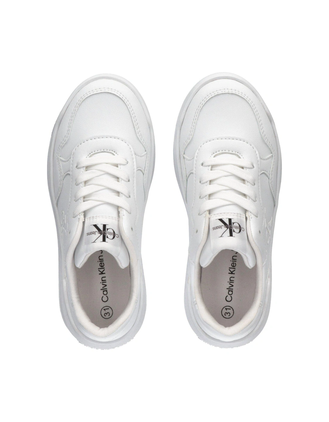 Girls Low Cut Lace-Up Sneakers - White