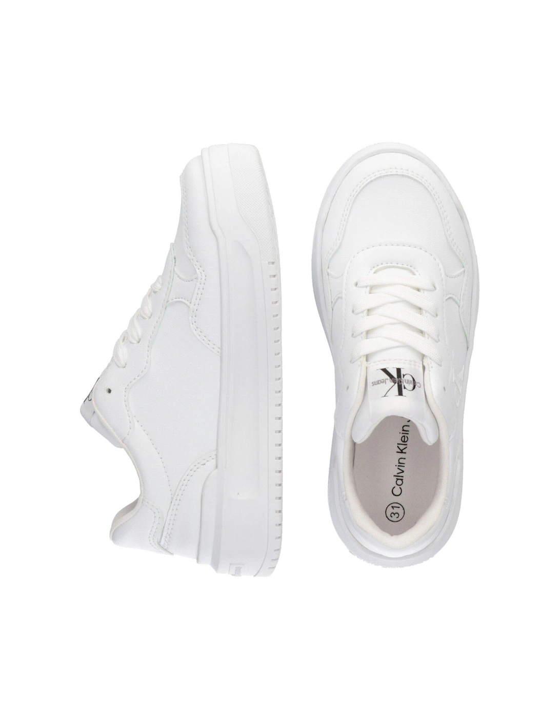 Girls Low Cut Lace-Up Sneakers - White