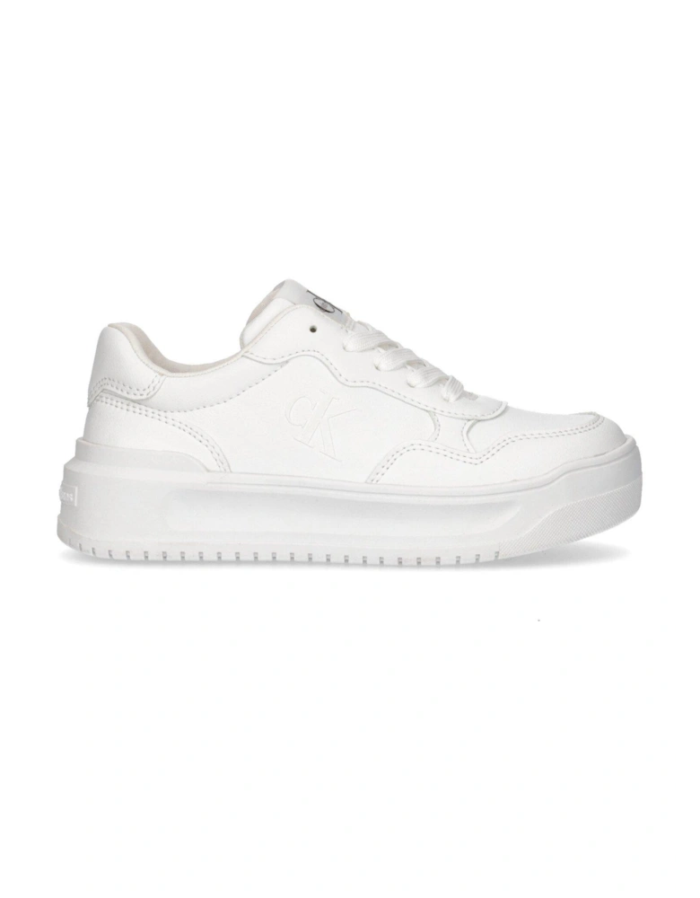 Girls Low Cut Lace-Up Sneakers - White