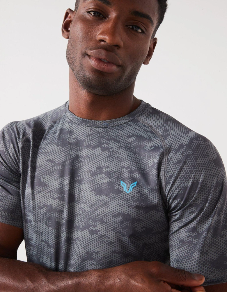 Men's Construct Poly Back Panel T-Shirt - Blue/Grey