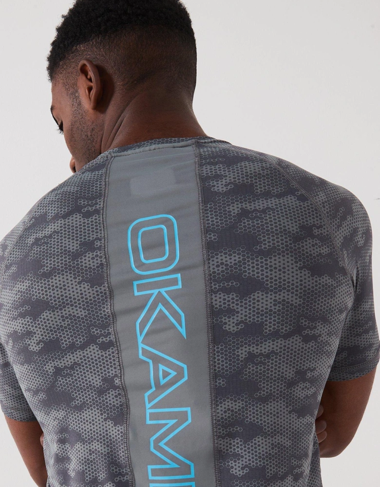 Men's Construct Poly Back Panel T-Shirt - Blue/Grey