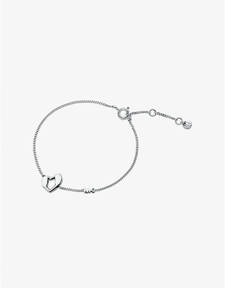 Precious Metal-Plated Sterling Silver Heart Bracelet