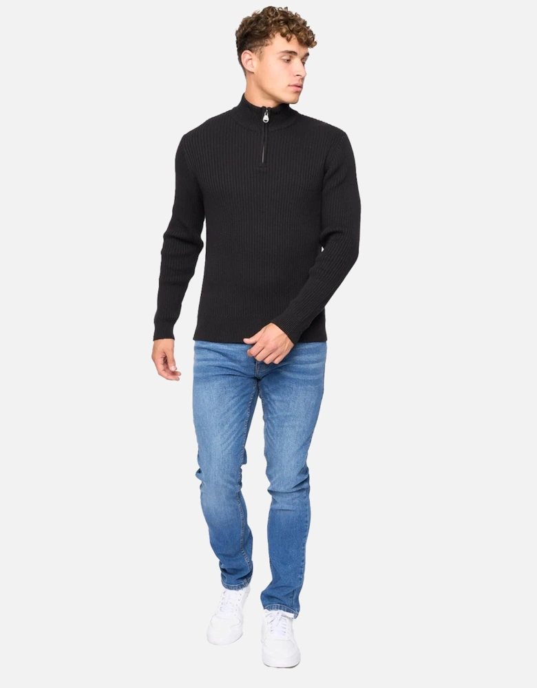 Mens Havaline Knitted Quarter Zip Pullover