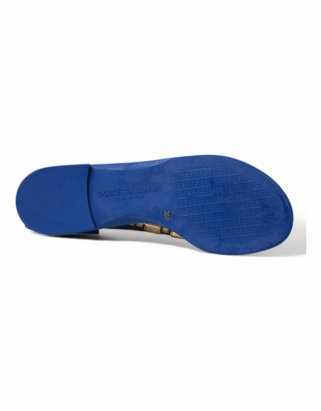 Leather Flip Flop Sandals with Logo Detail Women - Blue Flats