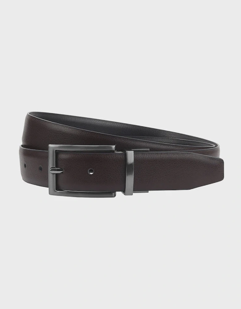 Lyddington Reversible Leather Belt - Black / Brown